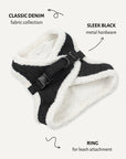 Black Denim Dog Vest Harness