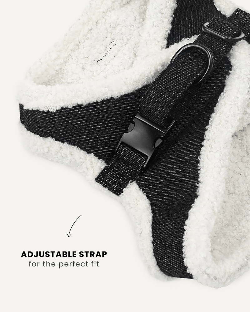 Black Denim Dog No-Pull Vest Harness