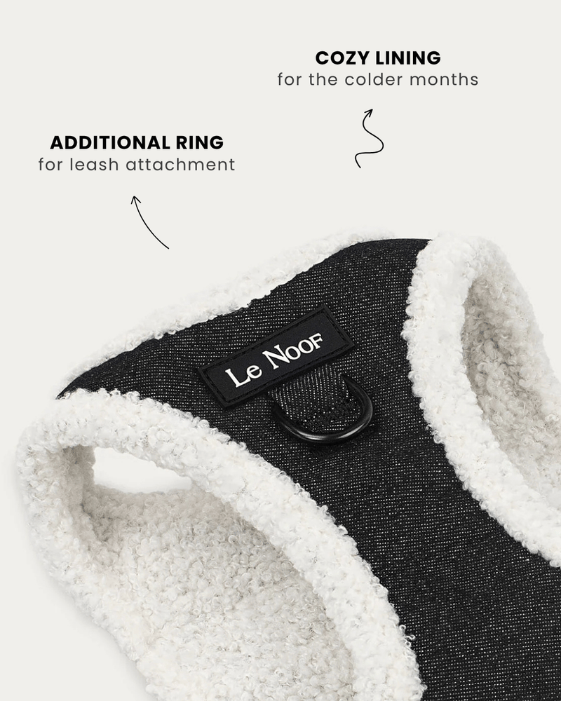Black Denim Dog No-Pull Vest Harness