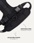 Black neoprene no-pull dog harness, Le Noof