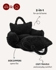 Black Teddy Travel Car Dog Bed