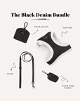 Black Denim No-Pull Harness Set