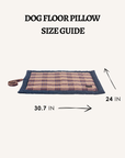 Blue flannel outdoor mat with measurements
