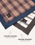 Blue and white plaid outdoor dog mat, Le Noof