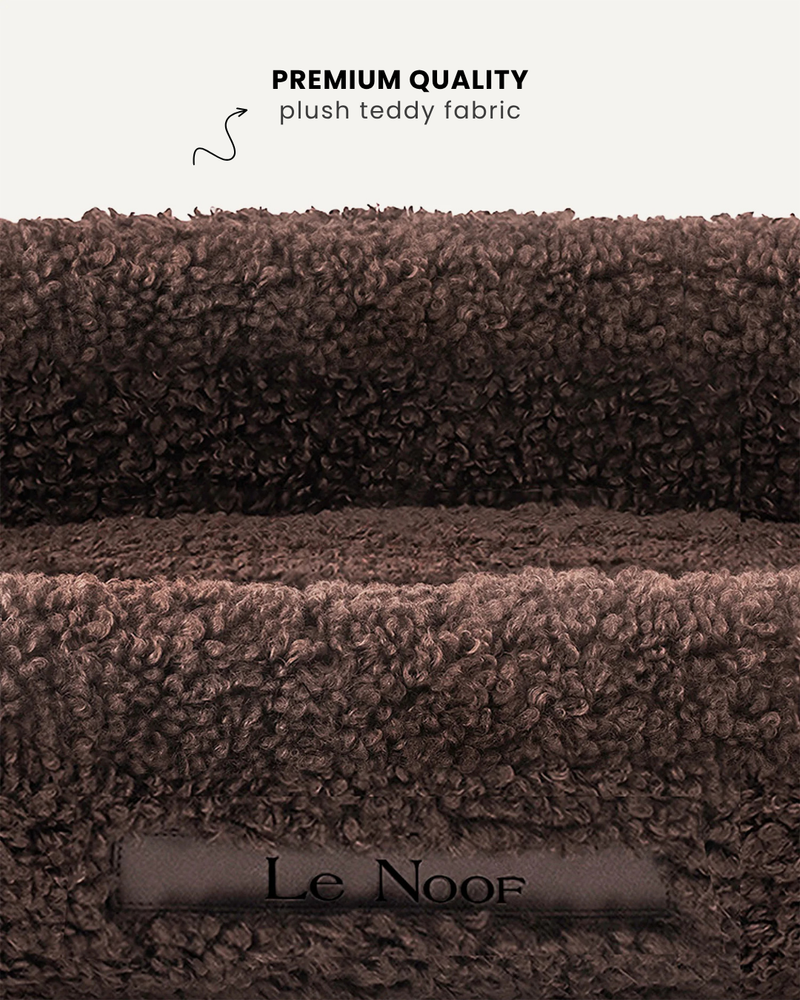 Brown elegant teddy sofa dog bed, Le Noof