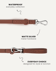 Brown waterproof dog leash close-up, Le Noof