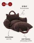 Brown Teddy Travel Car Dog Bed