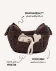 Brown Teddy Travel Car Dog Bed