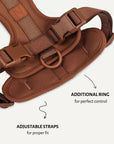 Brown neoprene no-pull dog harness, Le Noof