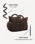 Brown Teddy Travel Car Dog Bed