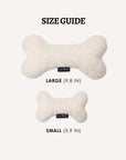 Cream white boucle bone dog toy in two sizes, Le Noof