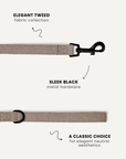 Brown herringbone dog leash close-up, Le Noof