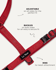 Maroon Red Jacquard Step-In Dog Harness