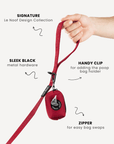 Maroon Red Jacquard Dog Leash