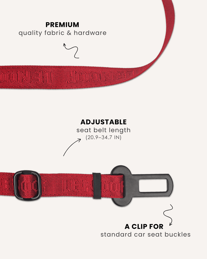 Maroon Red Jacquard Dog Seat Belt