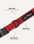 Maroon Red Jacquard Dog Collar