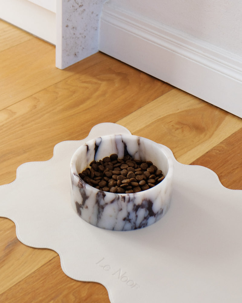 Calacatta Marble dog bowl