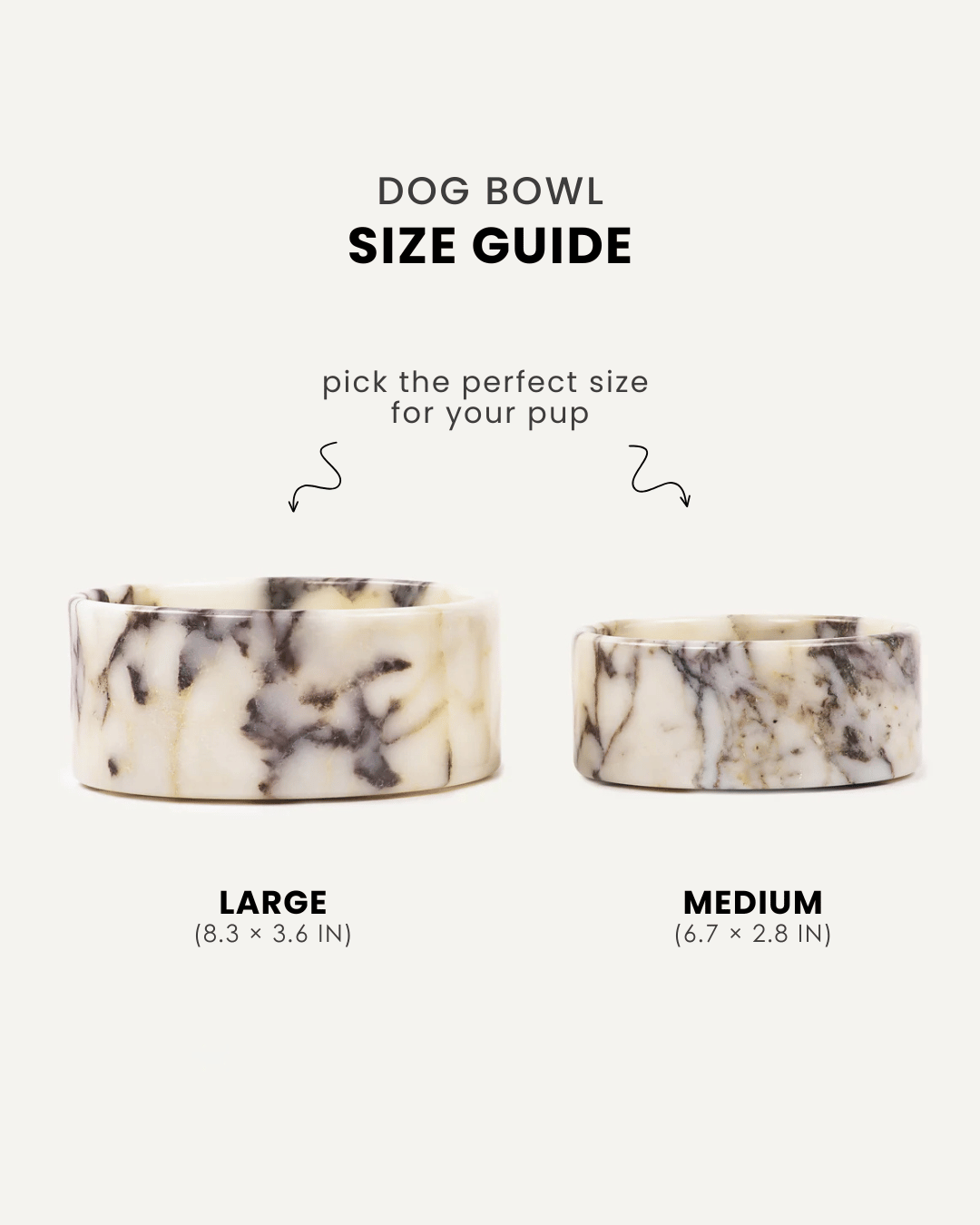 Calacatta Viola marble dog bowl in two sizes, Le Noof