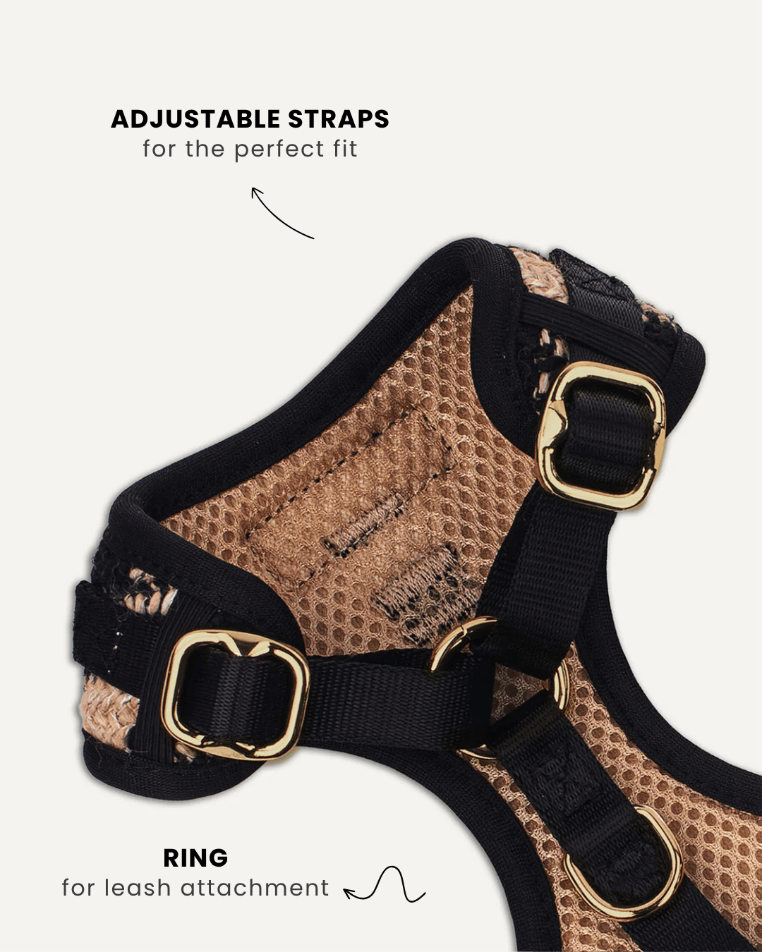 Brown Checkered No-Pull Dog Harness