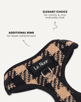Brown Checkered No-Pull Dog Harness