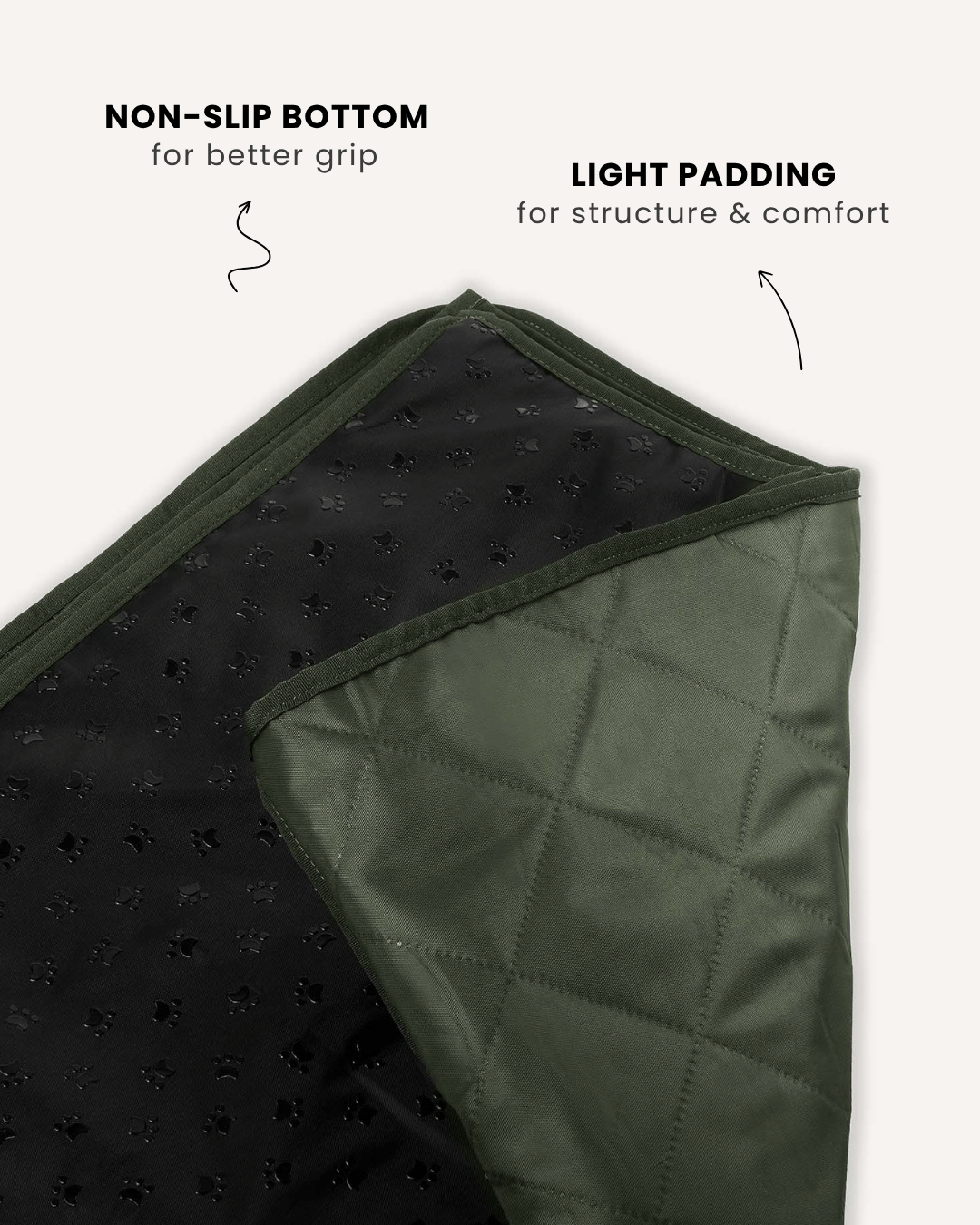 Green waterproof dog car seat cover non-slip bottom, Le Noof