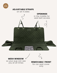 Green waterproof dog car seat cover, Le Noof