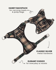 Green plaid no-pull backpack dog harness, Le Noof