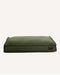 green Le Noof Premium Boucle Square dog bed on white background
