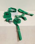 Kelly green corduroy dog walk set, Le Noof