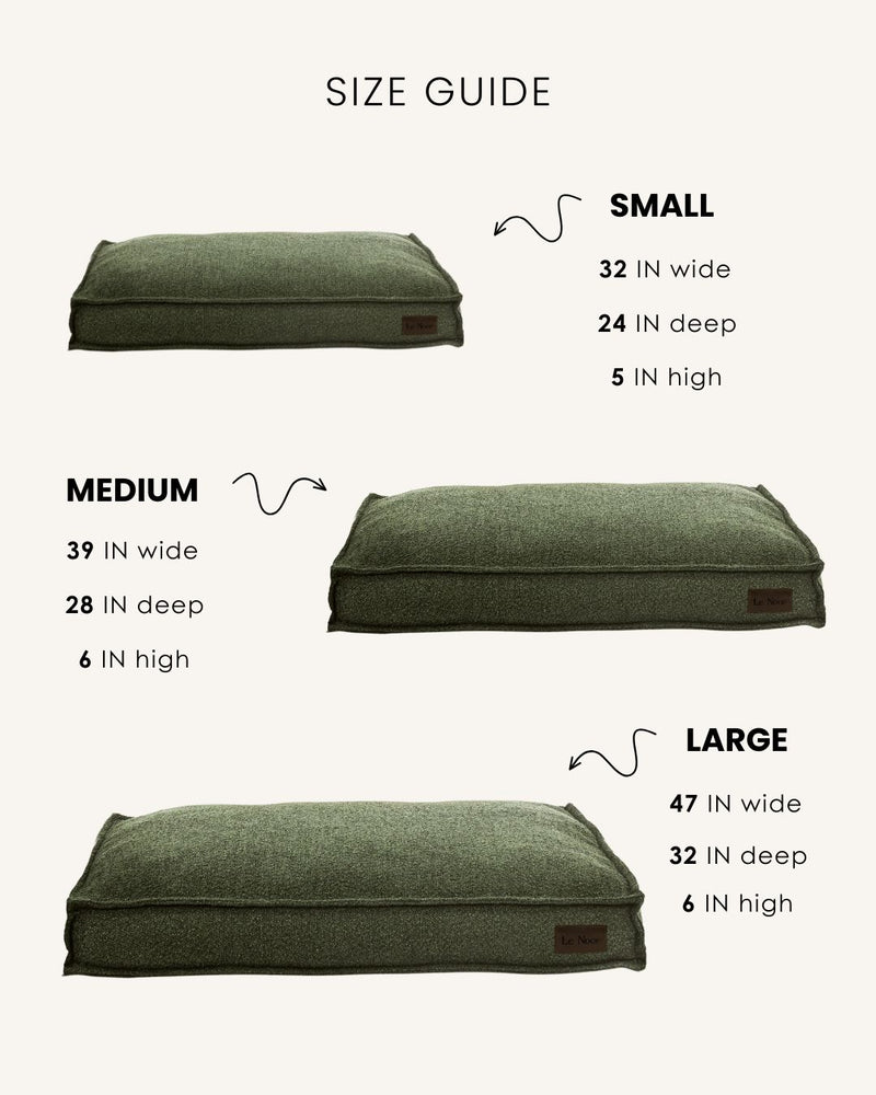 Green Boucle Square Dog Bed