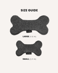 Grey boucle bone dog toy in two sizes, Le Noof