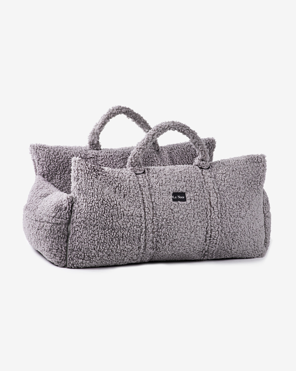 Large grey dog car seat bed from Le Noof