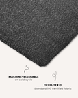 Grey boucle floor dog pillow close-up, Le Noof