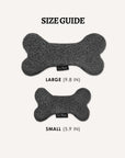 Grey boucle bone dog toy in two sizes, Le Noof