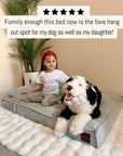 Grey Corduroy Orthopedic Dog Bed For Large Dogs