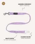 Lavender corduroy dog seatbelt, Le Noof