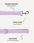Lavender Corduroy Dog Leash