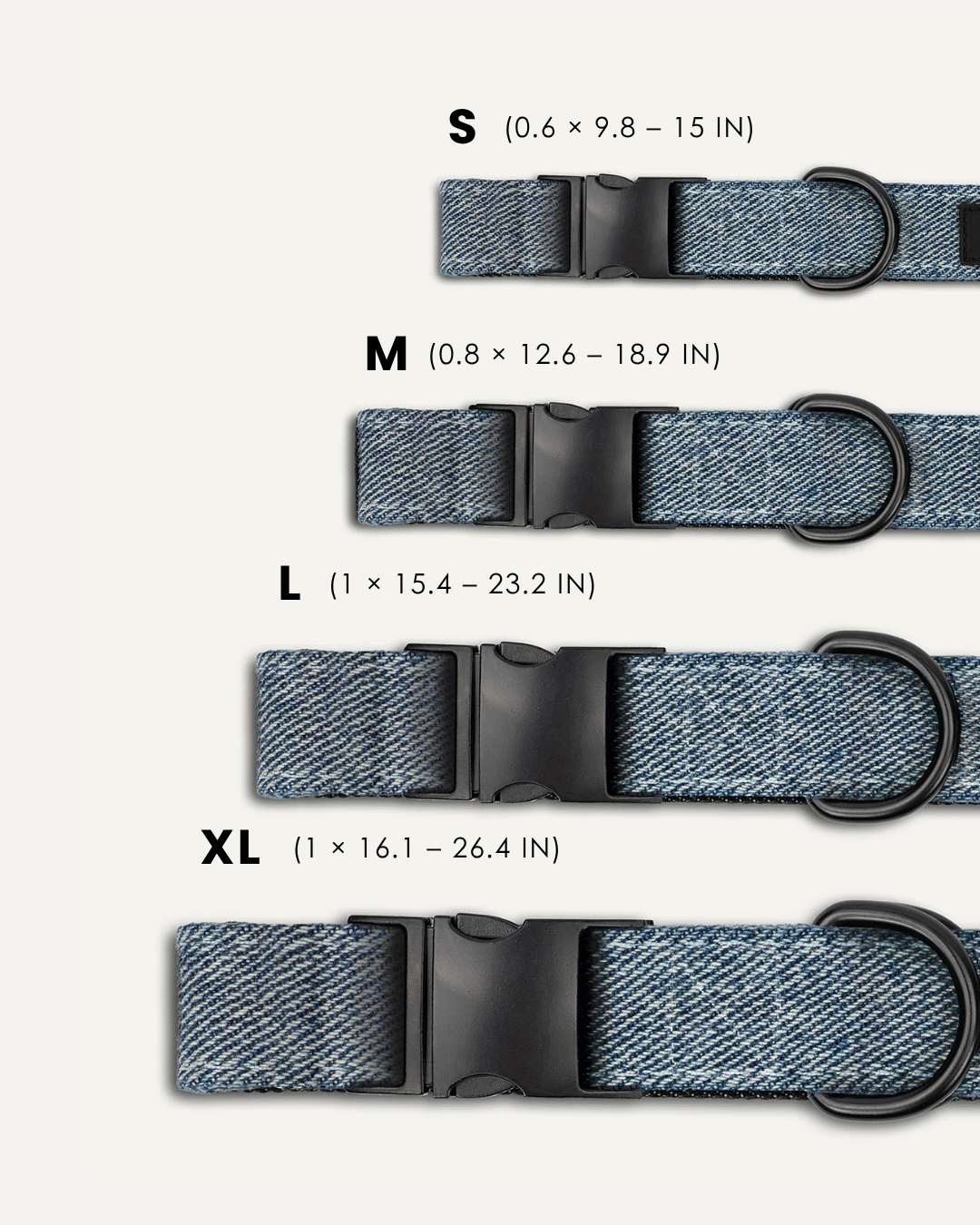 Blue Denim Dog Collar Set