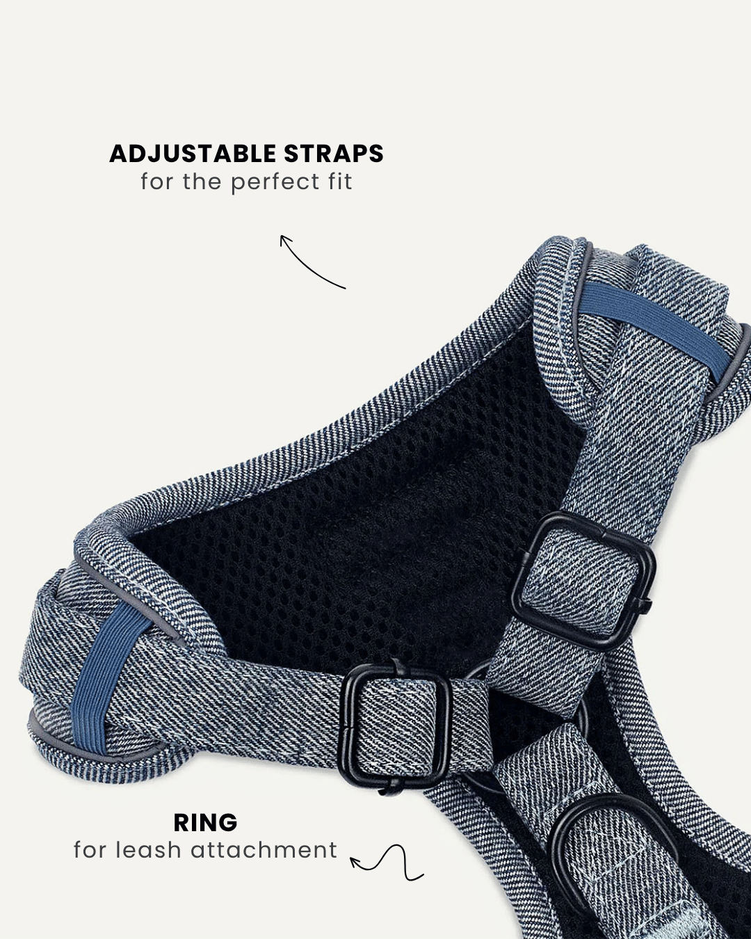 Light Blue Denim No-Pull Dog Harness