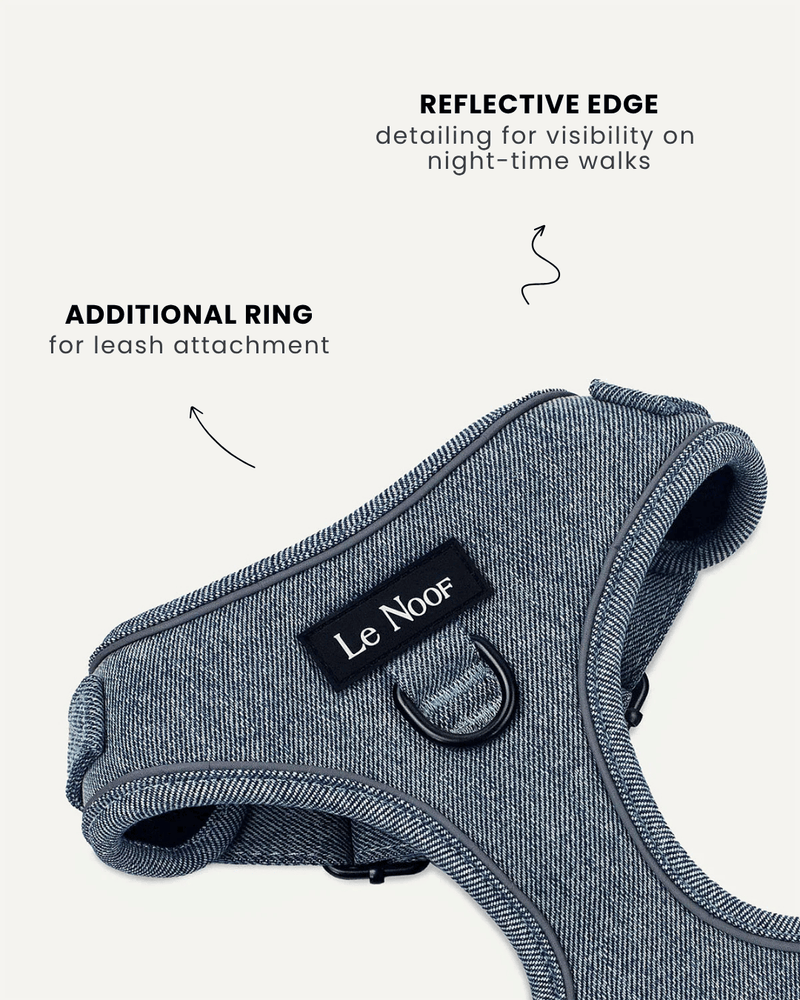 Light Blue Denim No-Pull Dog Harness