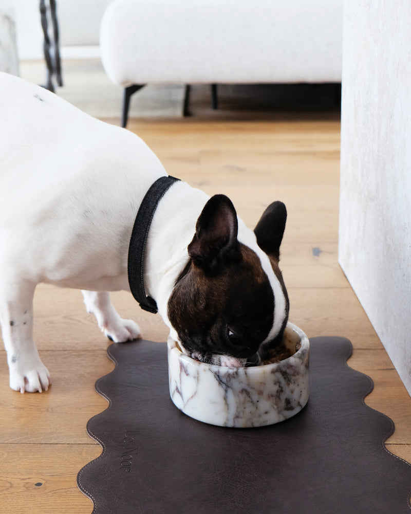 Calacatta Viola marble dog bowl, Le Noof