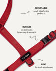 Maroon Red Jacquard Step-In Dog Harness