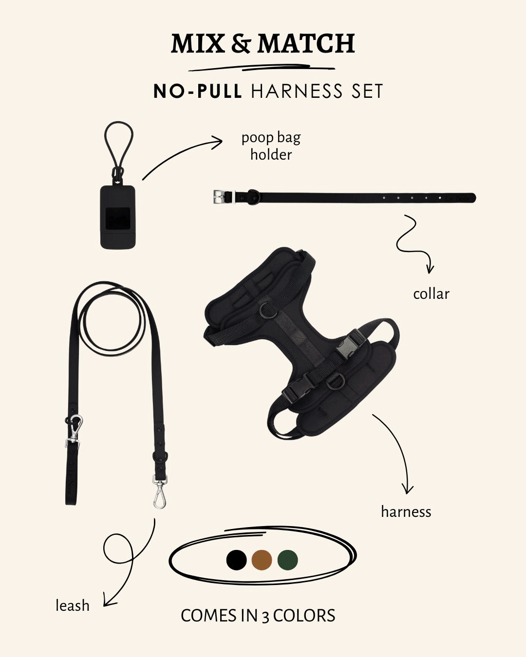 No Pull Dog Harness Set
