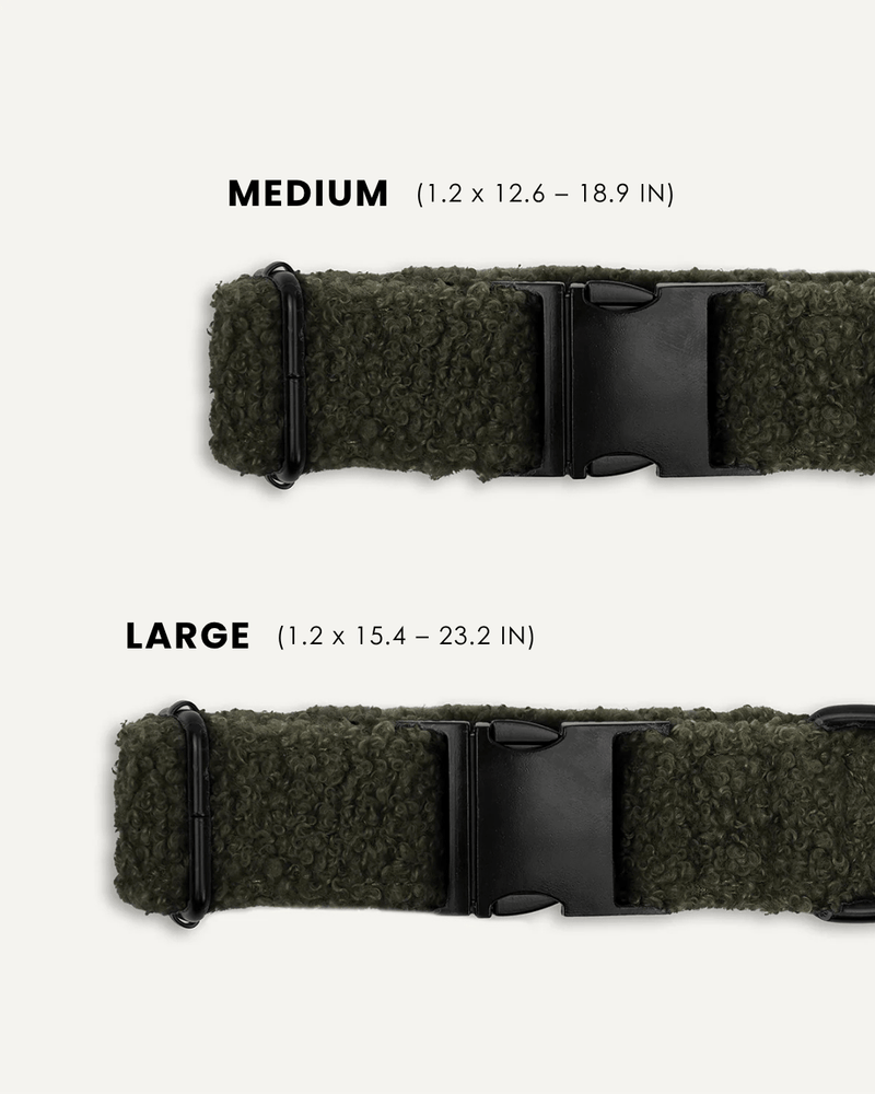 Moss Green Teddy Dog Collar
