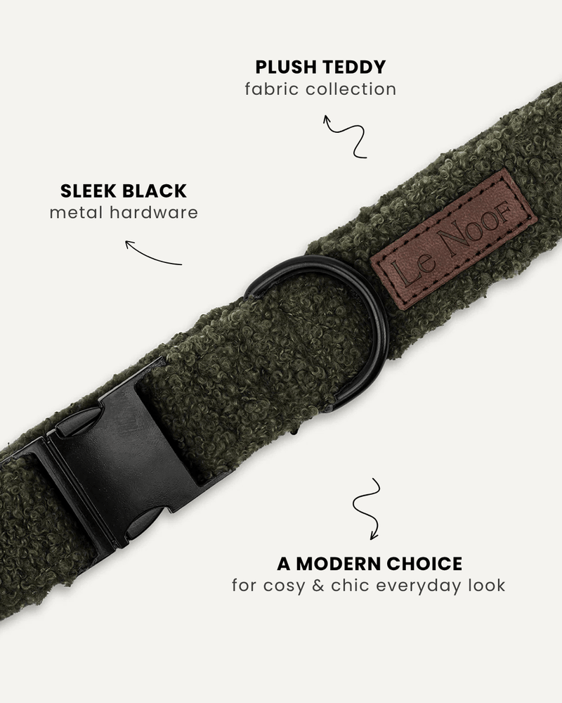 Moss Green Teddy Dog Collar
