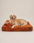 Tan Brown Flannel Orthopedic Dog Bed