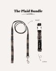 Plaid Dog Collar Set