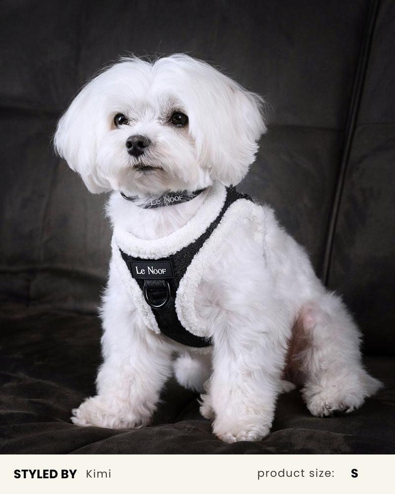 Black Denim Dog No-Pull Vest Harness