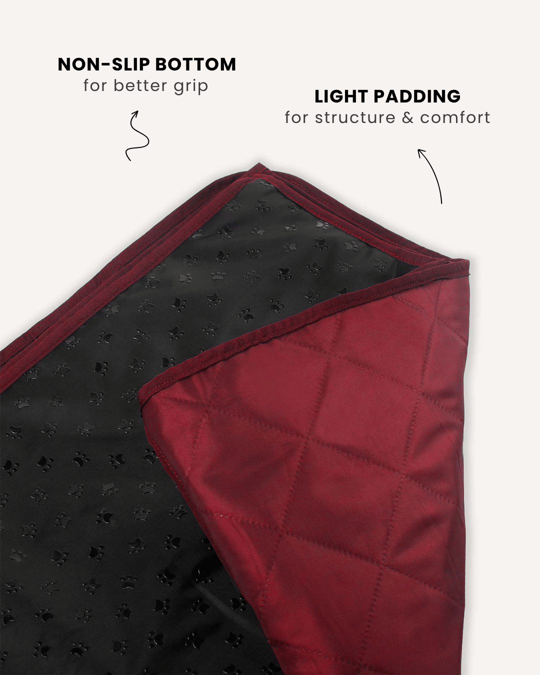 Red waterproof dog car seat cover non-slip bottom, Le Noof