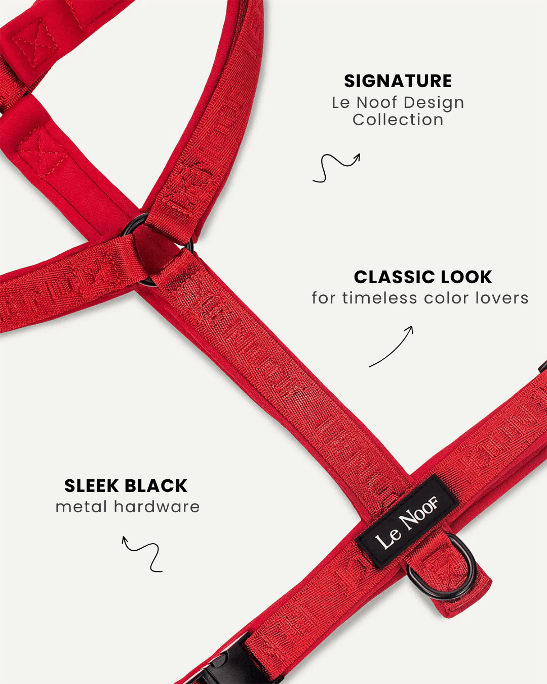 Red jacquard step-in dog harness, Le Noof